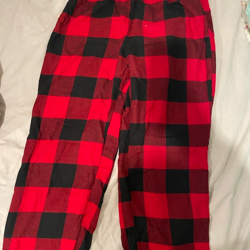 Red and Black Plaid Pajama Pants